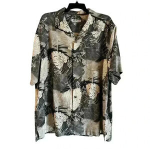 Tommy Bahama Men’s Hawaiian Button Up Shirt Silk Blend Tropical Palms Size XXL